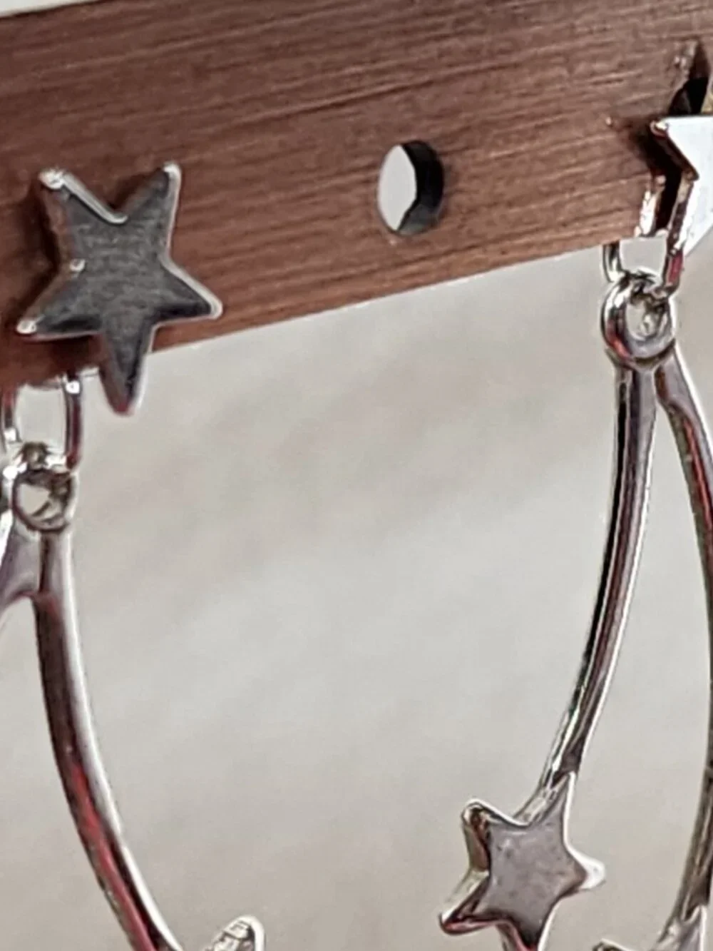 Avon Vintage Silver Tone Double Shooting Star Dangle with Star Stud Earrings